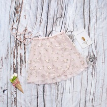 Floating dance new fresh floral embroidery double ballet elastic lace skirt dance skirt 19S01