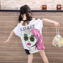 Childrens swimsuit girls children 2021 new princess cute Korean baby sports three-piece set split middle child