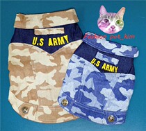 Clear pet cotton coat cat dog suit seal denim vest thickened