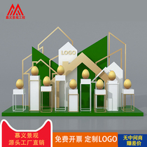 Smashing the golden egg table shelf real estate layout decoration sales Center shopping mall Meichen real estate transaction opening dp point props