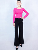 Female Sensitive High Waist and Slim Leg Trousers Latin Trousers Dance Training Trousers