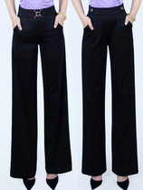 High waist dance Modern pants Latin panties Dance national standard dance sweaten broad leg pants dance pants