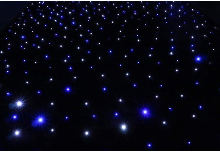 led星空幕布舞台婚庆道具背景布led星空布蓝白色星光布星空背景布_双