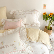 Wash cotton cotton four-piece set 100 cotton hipster girl heart princess style bed sheets quilt cover bedding 4