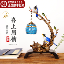 Pure Bronze Incense Stove Festive Opening Swing Piece Home Tea Room Living-room Adornment Jo Relocating New Residence Wedding Gifts To New People