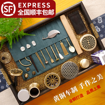 Pure copper incense burner Incense Road scented seal tool set empty smoked Cup sandalwood incense burner