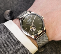 Official website Henry London British retro niche male automatic mechanical expression couple leather hollow green disk