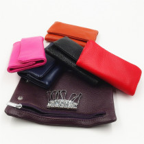 Special price leather key bag coin bag buckle key bag with zipper coin bit cowhide keychain bag