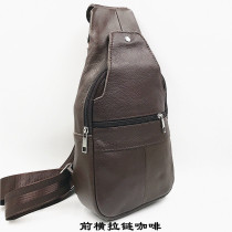 Special offer new first layer cowhide leather bag cowhide mobile phone contrast camera mens chest bag middle-aged casual leather bag