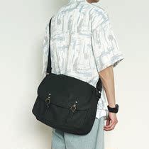 Retro Canvas shoulder bag Boys Class School Bag Japanese and Korean Solid Color Joker Shoulder Bag Leisure Sports messenger bag