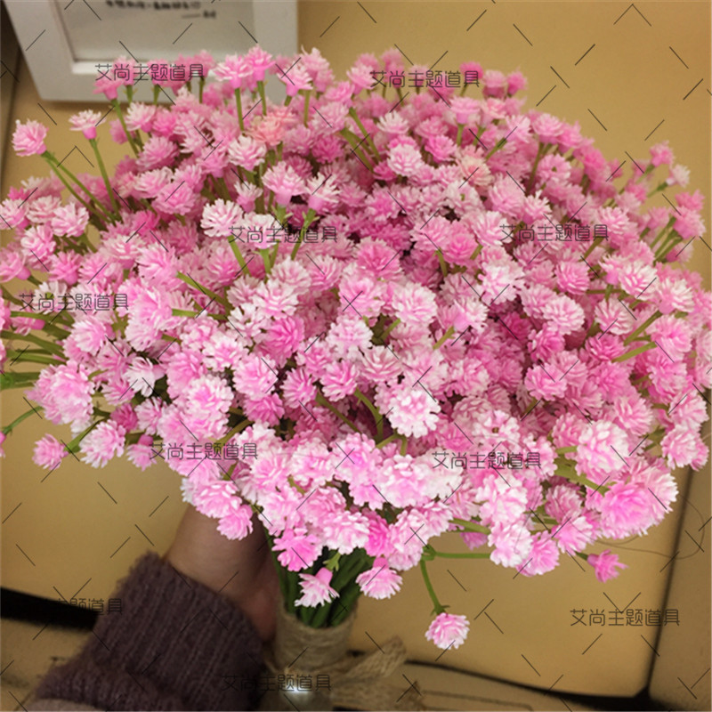 新款旅拍婚纱摄影道具手捧花 韩式婚纱照影楼外景满天星手捧花