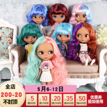 DBS Blythe small cloth doll ultra black muscle frosted face long hair short hair mix multi-colored joint body multisection