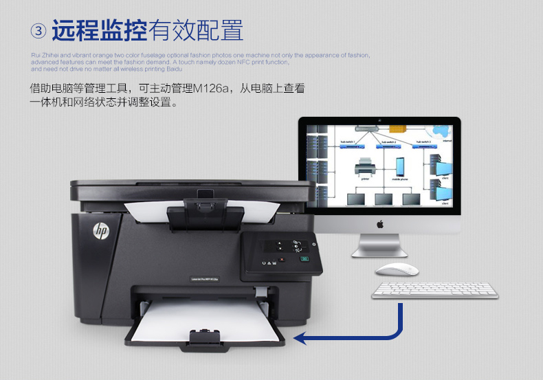 惠普hpm126a黑白激光多功能一体机