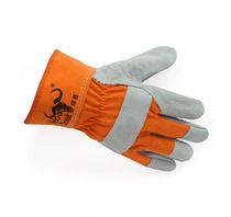 Welds 11300 2 5 inch PVC thick laminated rubber sleeves with yellow Brabian cattle Two-side B-level neck leather short leather gloves