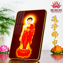 The boutique knot Amitabha Buddha portrait portrait Buddha painting portrait vertical stand frame frame setting table Crystal Film painting hanging picture