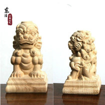 East Yangwood Carved Lion Stairway Armrest Solid Wood Base Chinese Temples Pillar head Cubism engraved Roman pillar head