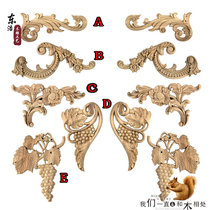 Dongyang woodcarving European jiao hua Wood jiao hua wood carving angle flower solid wood furniture decals grape