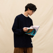 LR MADE20AW Japanese Simple American Heavy Retro Loose Casual Washed Denim Round Neck Long Sleeve T-Shirt