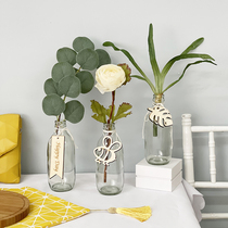 Small field Garden glassware European-style vase floral transparent simulation floral flower arrangement hydroponic living-room decoration pendulum