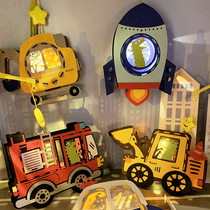 New Years Lantern Childrens cartoon Cartoon Dinosaur Lantern Carry-light Small Flower Light Creativity handmade non-woven toys