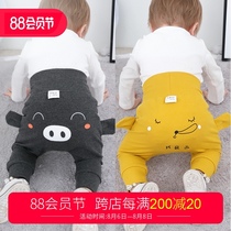 Baby pants Spring and summer girls leggings Boys spring and autumn butt pants Baby cotton childrens high waist PP pants