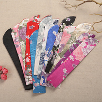 Folding fan bag box fan cover 7 inch fan bag small folding fan printed silk satin fan set fan accessories color ding material