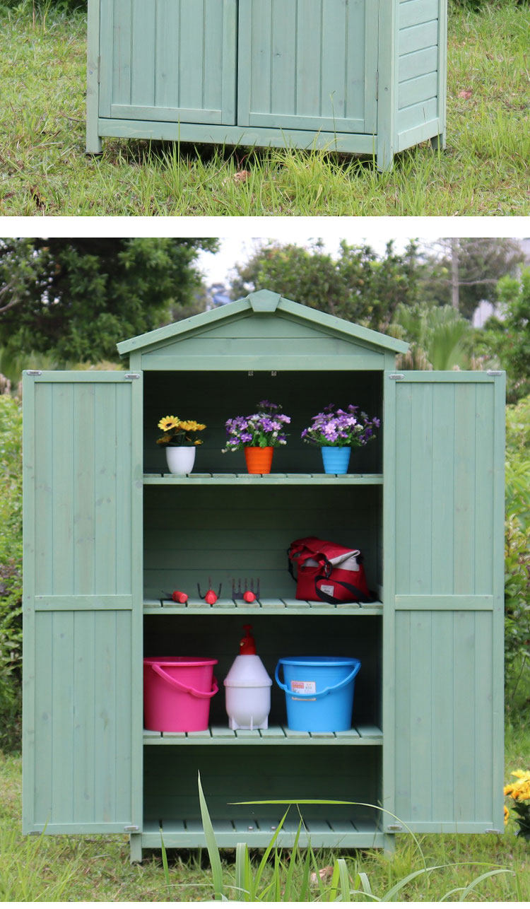 户外储物柜水晒阳台室外露天收纳箱花园庭院杂物实木工具柜子收纳