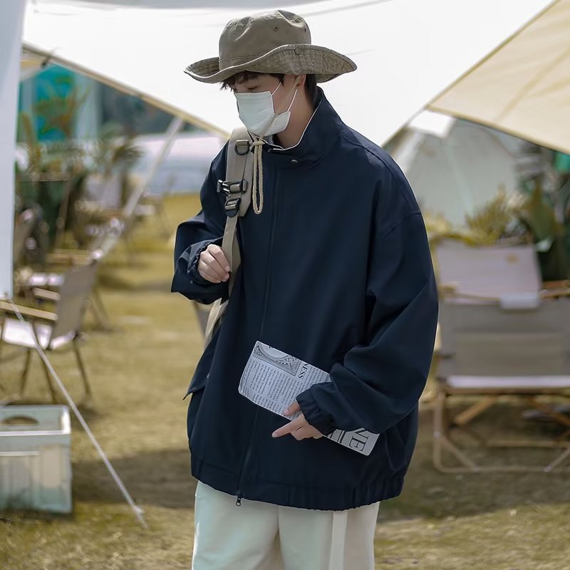 日系简约冲锋衣外套男女cityboy中性宽松百搭棒球服潮流工装夹克