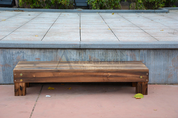 实木碳化台阶 防腐木阳台脚踏 长方形户外园艺花架 踏步花槽花几