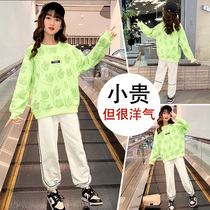 Girls Spring and Autumn Suit Girls Sports Childrens Clothes Foreign Style Internet Celebrity Sweater Fried Street 6 Spring Clothes 7 Trendy Clothes 8 Years Old 9