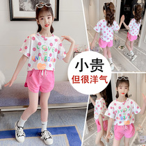 Girls summer clothes western style suits girls childrens fashionable net red fried street sports summer 6 trendy brand 7 trendy clothes 8 years old and 9 years old