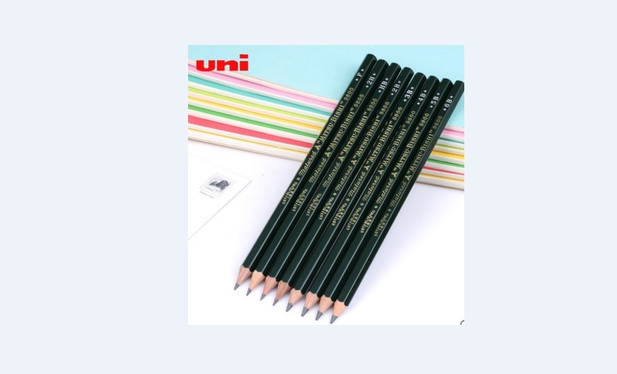 包邮正品三菱铅笔9800实用高级绘图铅笔绘画素描炭画铅笔木头铅笔