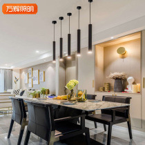 Front desk bar Cylindrical long tube small chandelier Straight tube single head long track hanging line Restaurant spotlight Modern and simple