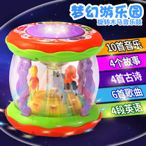 Xiecheng Childrens educational toy Carousel Hand drum Baby 3D music snare drum Touch story machine 6006A
