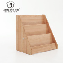 Kindergarten Montessori teaching aids IC class trapezoidal bookcase shelf beech wood solid wood children storage furniture