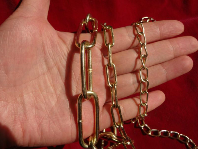 2mm金色铁链 镀金铁环链子 吊链 科室广告婚礼灯笼挂链 吧台装饰