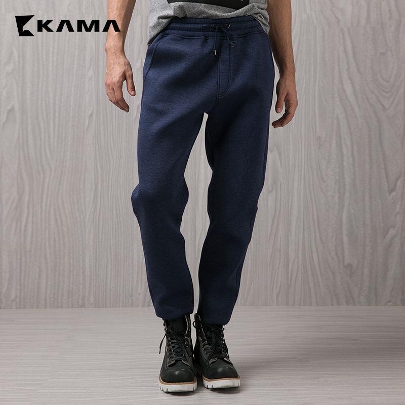 卡玛KAMA 2016秋季 男士休闲运动小脚显瘦针织长裤子 2116311产品展示图2
