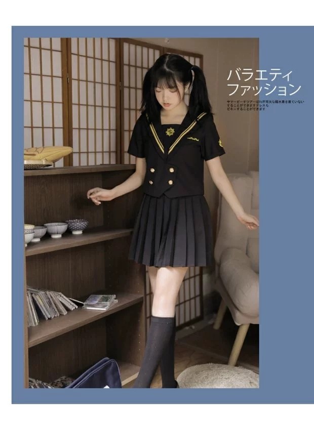 现货枪手不良少女jk制服水手服学生校服班服学院风套装软妹夏季