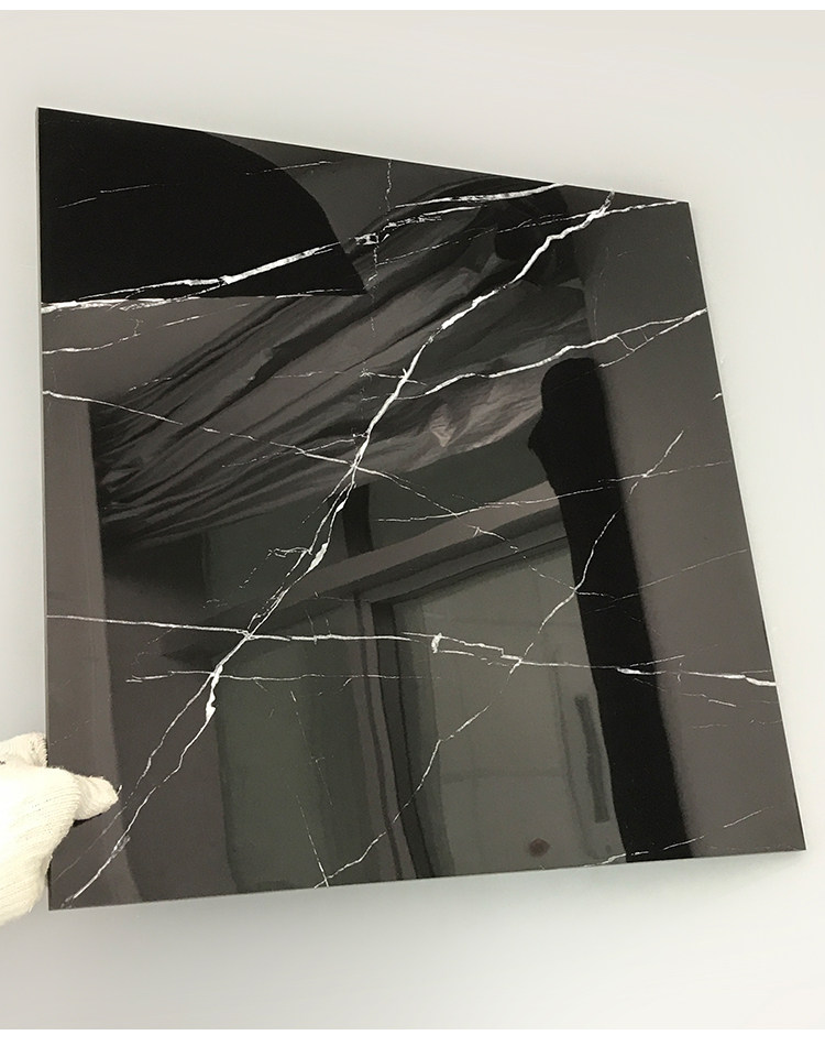 黑色通体大理石瓷砖 黑白根黑金花抛釉瓷砖 过门石地砖600/800