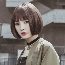 Seven princesses wig womens short fashion bobo head cute age age Korean air bangs repair short hair natural ultra-thin