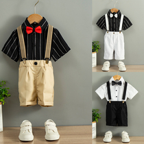 2022 summer new boys vest dress two-piece suit childrens shorts vest suit baby flower girl tide