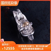 (Domestic spot) high mountain long golden eye skeleton one-eyed pendant stoplight pendant necklace