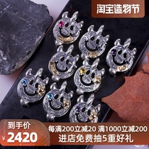 (Domestic spot)BWL double-horned antler Smiley Face Necklace pendant BillWallLeather gemstone gold plated