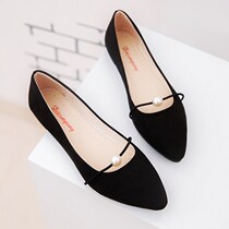 D Doudou shoes womens autumn and winter single shoes driving lazy flat shoes Frosted Korean version of social womens shoes non-slip pregnant mother