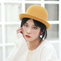 Jane foam crazy hat autumn and winter New woolen color curling hat children playful small basin hat retro felt hat tide