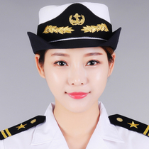 Navy wind female roll cap Captains cap Sailing cadet hat Yacht performance hat White sea anchor jk uniform cap