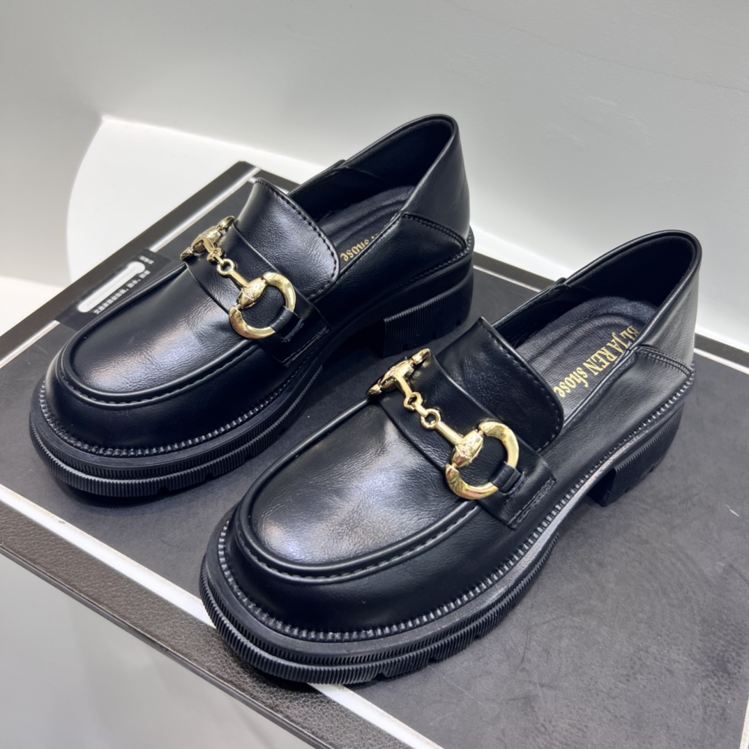 黑色小皮鞋玛丽珍单鞋女春秋季jk鞋厚底松糕英伦学院风圆头乐福鞋