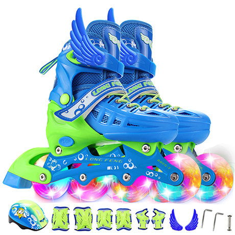 single and double row interchangeable children's skates full set straight row roller skates roller skates for men and women straight row 3-6-10 years old