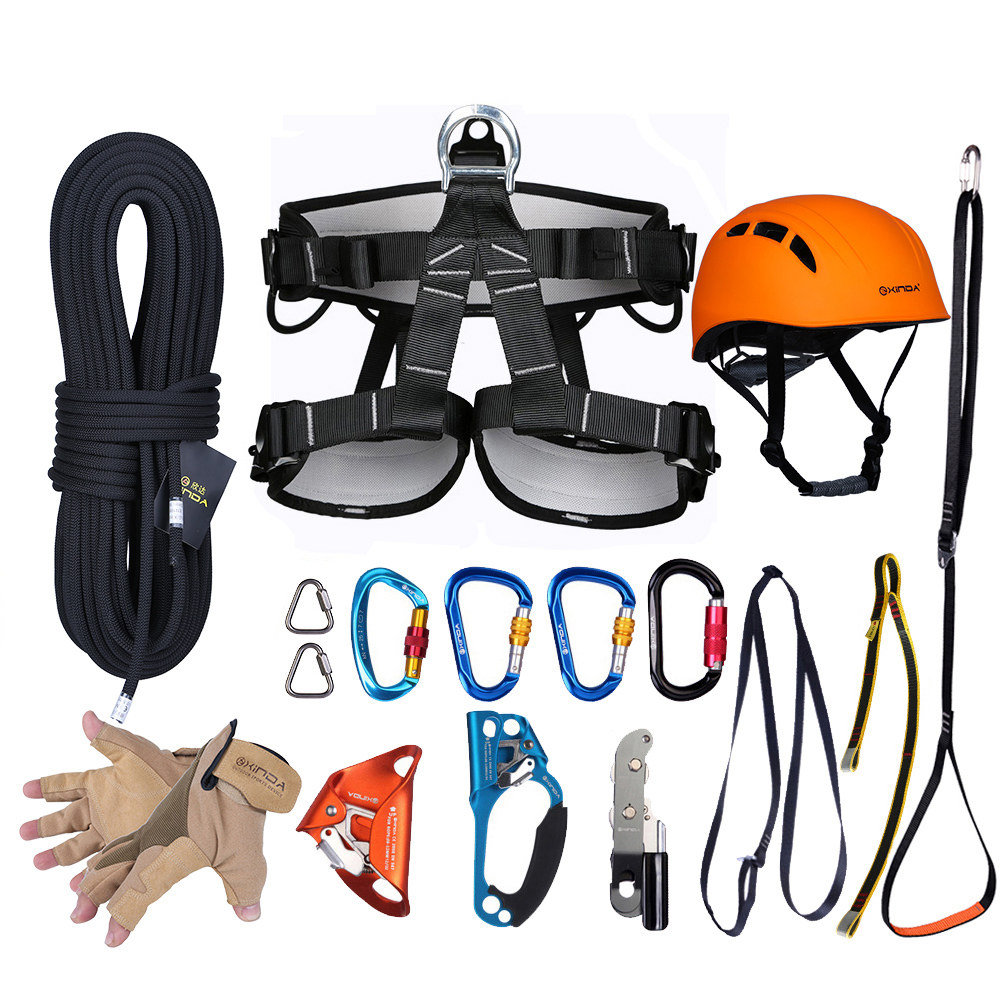 欣达户外攀岩套装登山绳攀登装备救生索降高空作业安全绳速降绳索