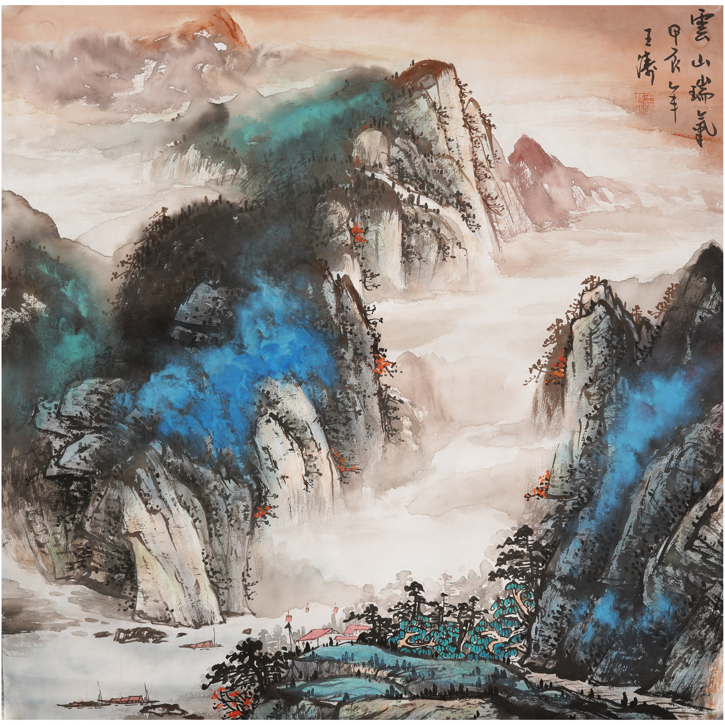 山水画古画设计图__风景_PSD分层素材_设计图库_昵图网